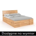 Łóżko bukowe SANDEMO HIGH z szufladami