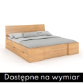 Łóżko bukowe HESSLER HIGH z szufladami