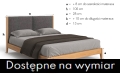 wymiary Łóżko tapicerowane VENA z litego drewna
