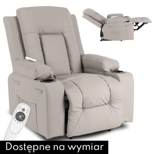 Fotel Masujący BOX Szary Ekoskóra